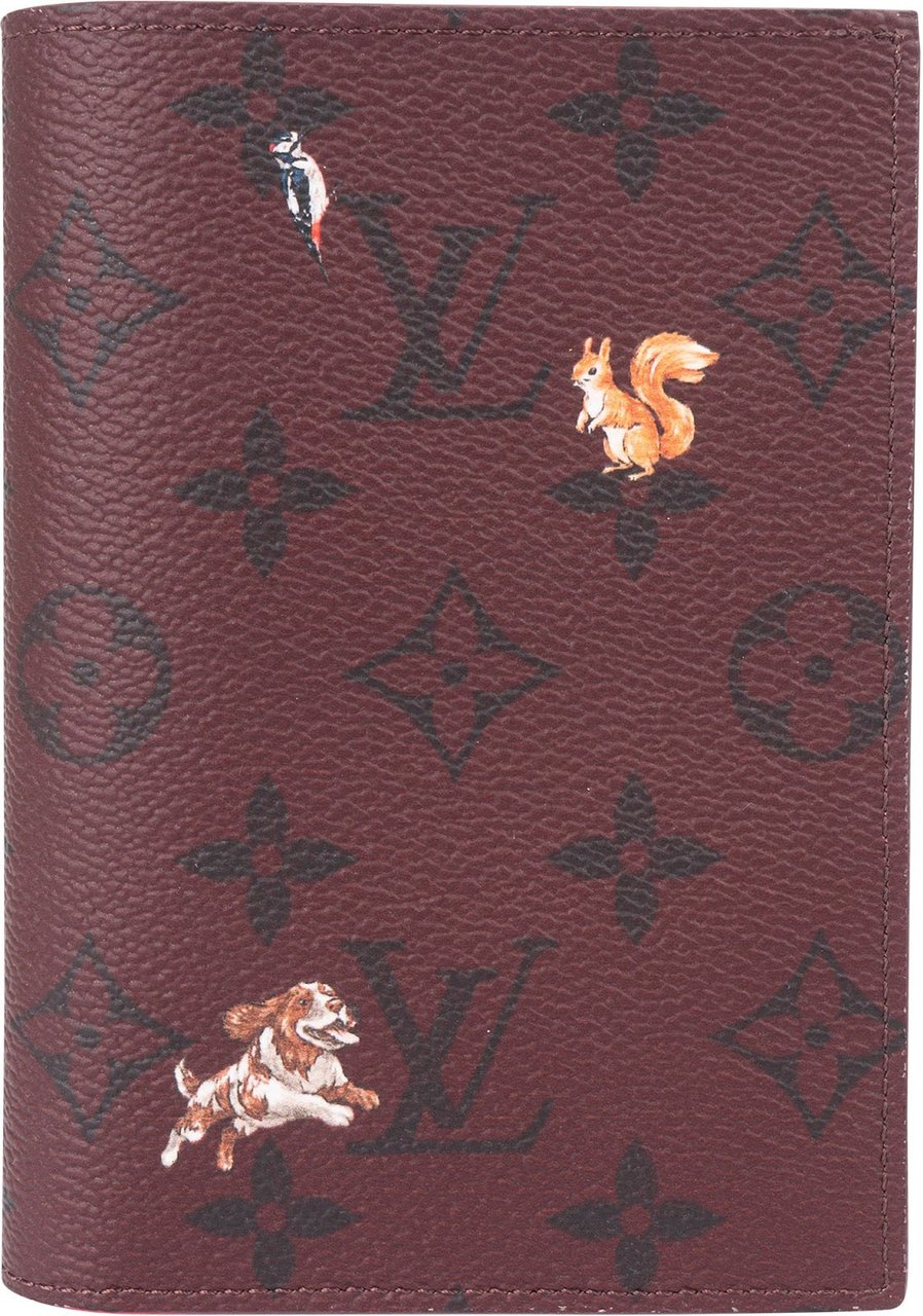 Louis Vuitton Limited Monogram Animals Passport Cover Rood