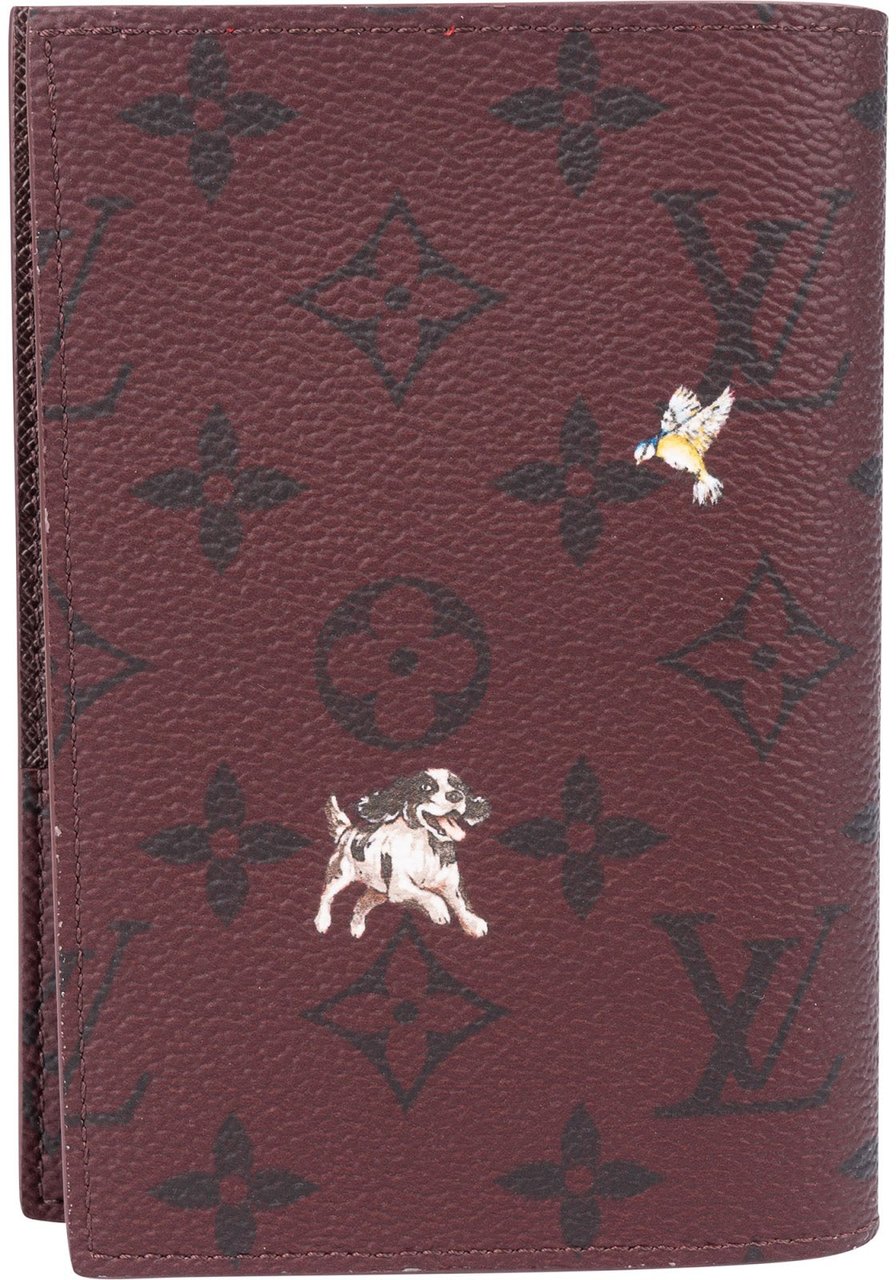 Louis Vuitton Limited Monogram Animals Passport Cover Rood