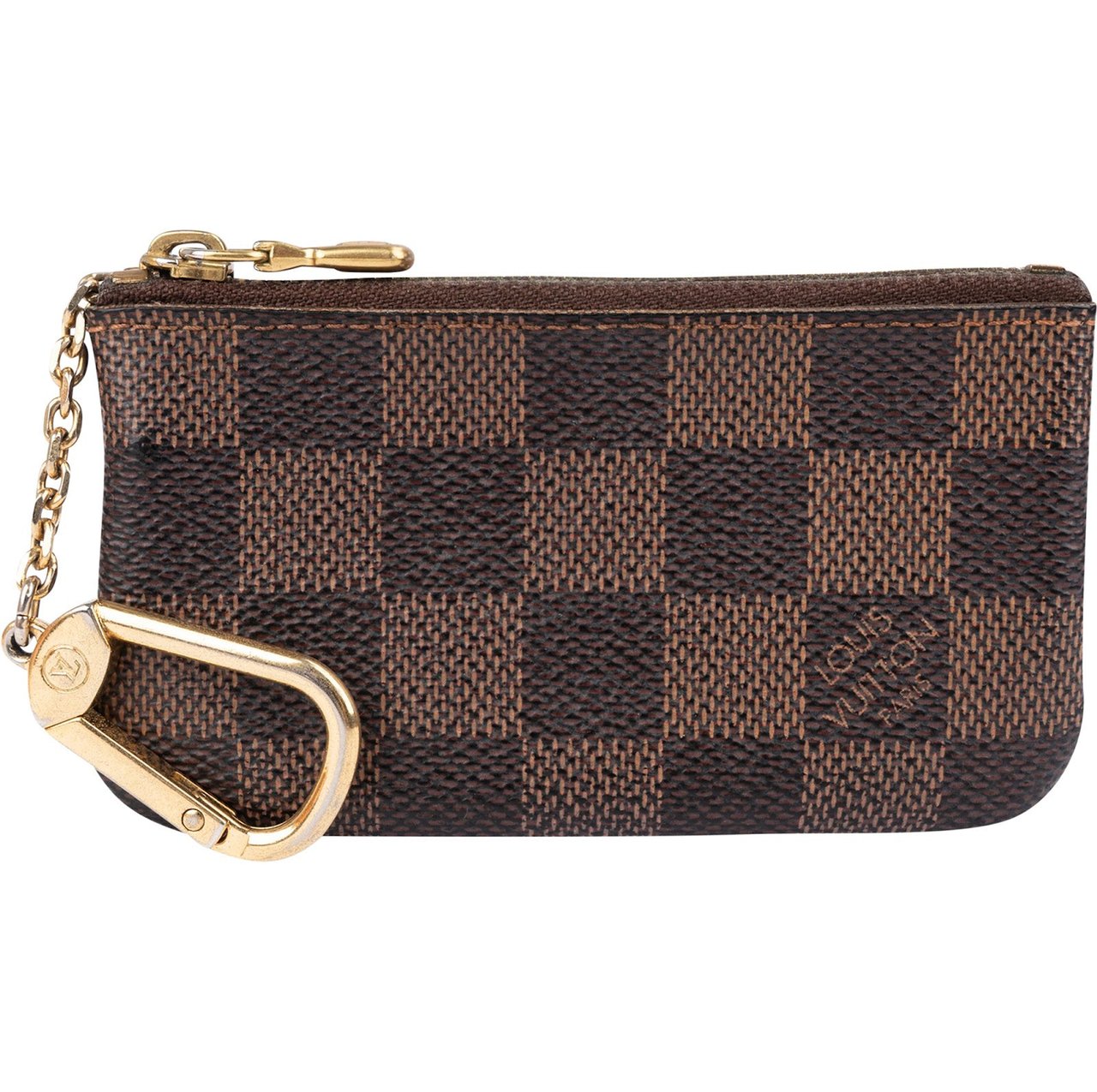 Louis Vuitton Monogram Damier Ebene Cles Key Pouch Wallet Bruin