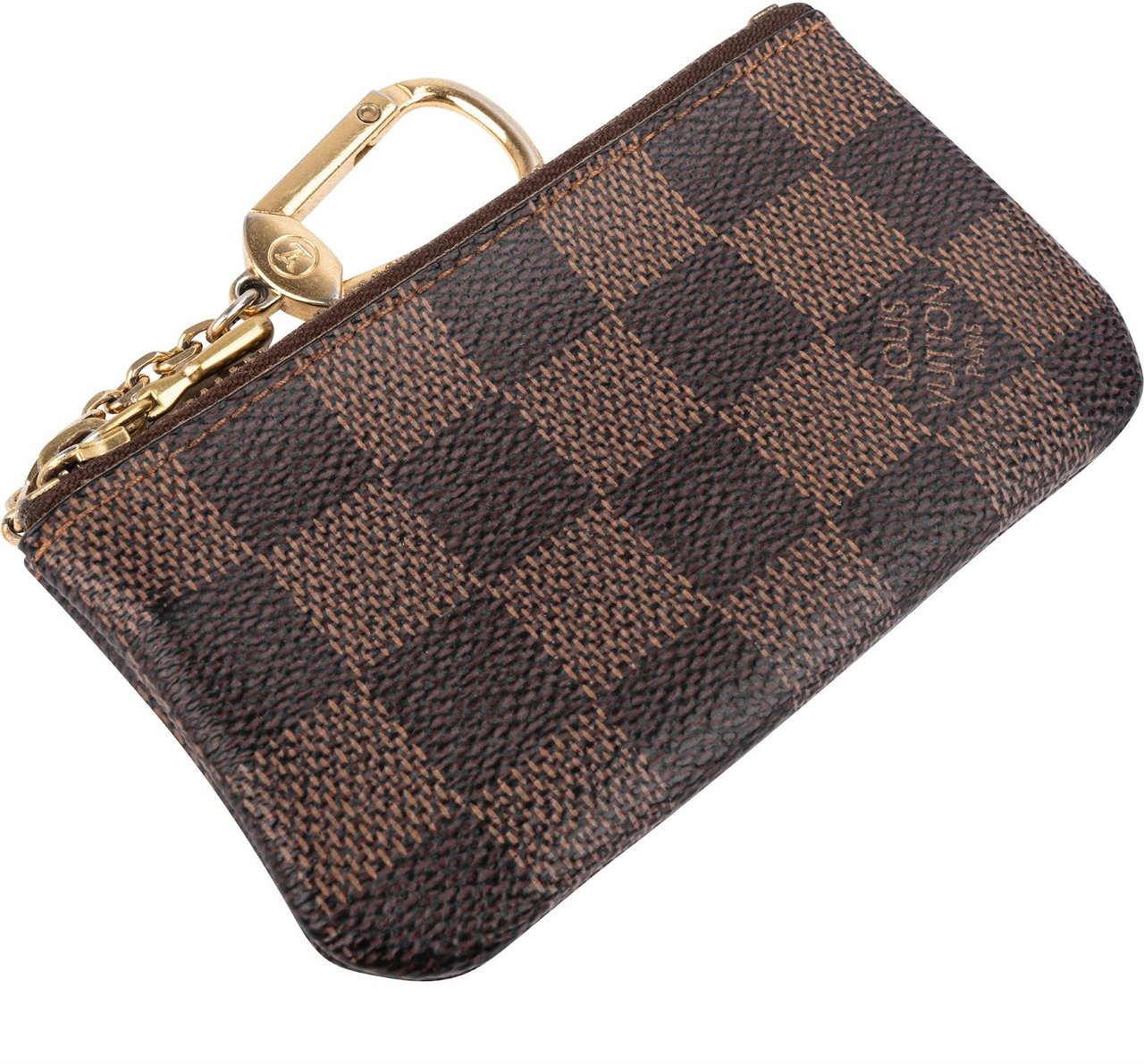 Louis Vuitton Monogram Damier Ebene Cles Key Pouch Wallet Bruin