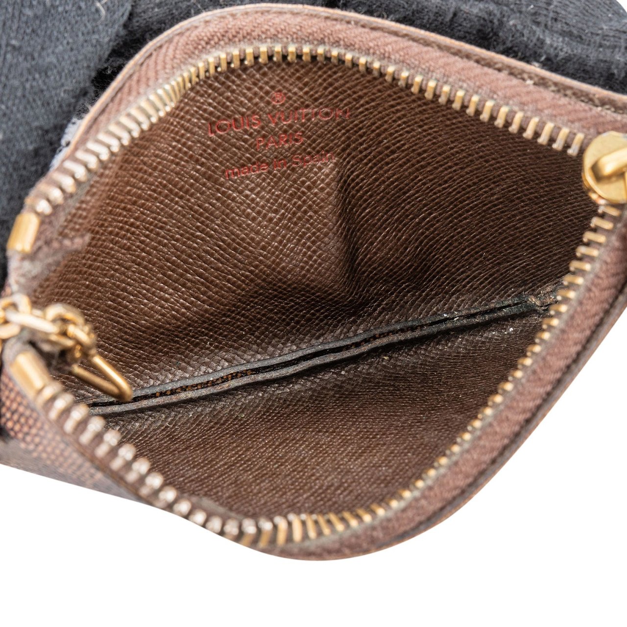Louis Vuitton Monogram Damier Ebene Cles Key Pouch Wallet Bruin
