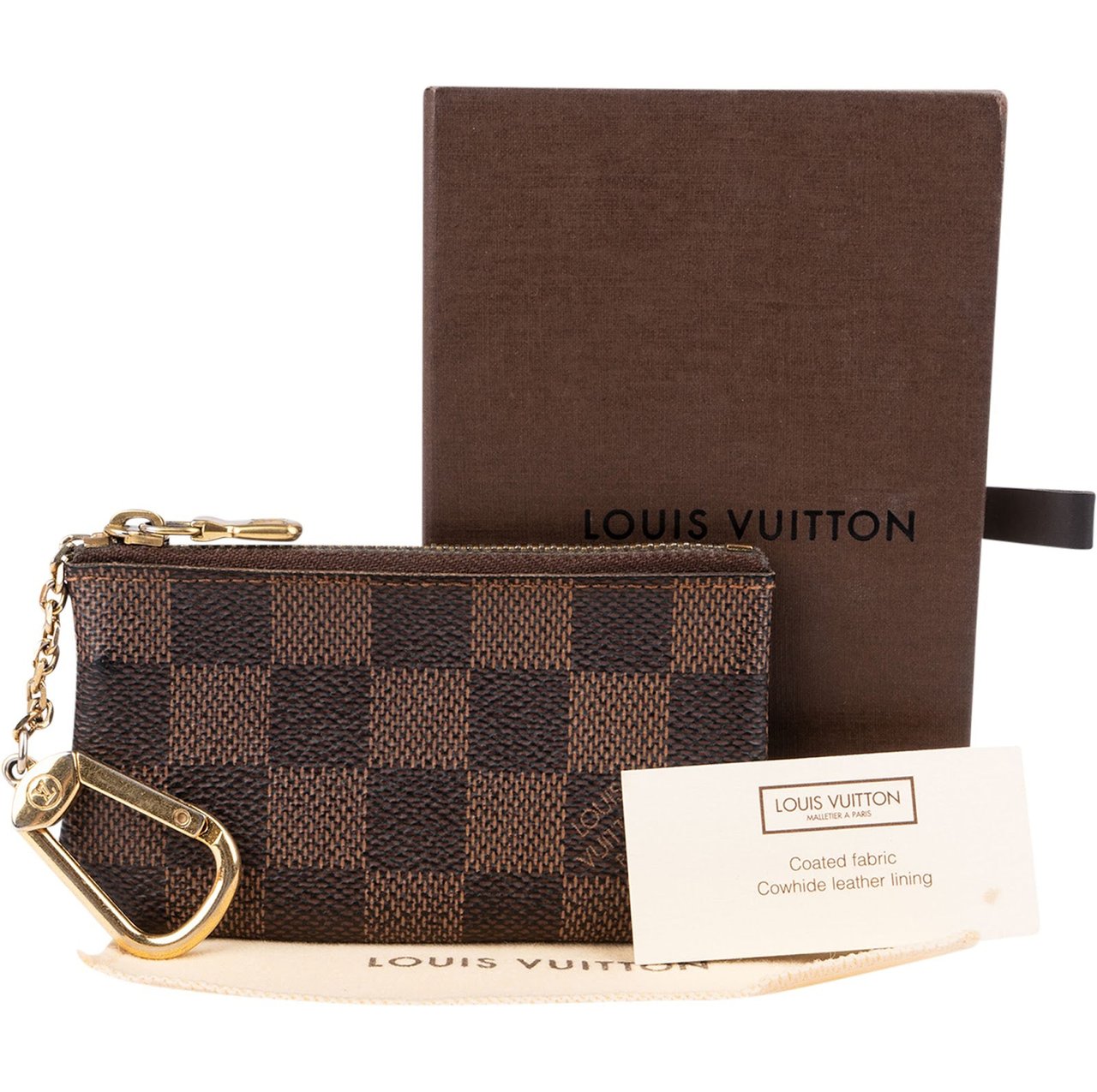 Louis Vuitton Monogram Damier Ebene Cles Key Pouch Wallet Bruin