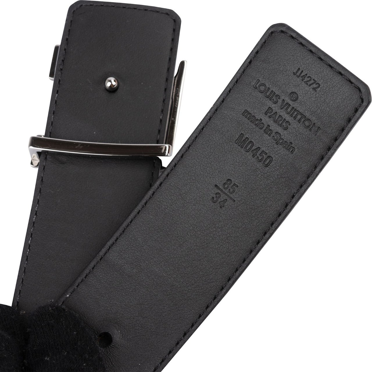 Louis Vuitton Monogram Eclipse LV Initiales Reversible Belt (85 / 34) M0450 Zwart