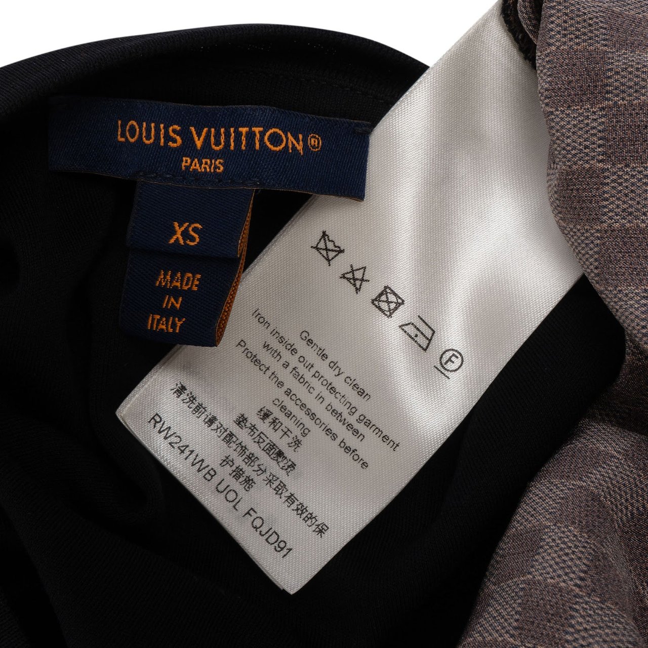 Louis Vuitton Monogram Damier Ebene Cotton Chain Detail Drawstring Shirt Dress (XS) Bruin