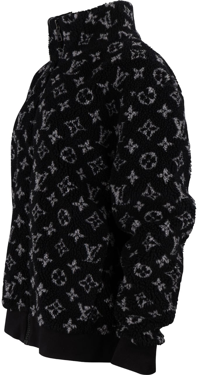 Louis Vuitton Monogram Fleece Teddy Zip Jacket (L) Zwart