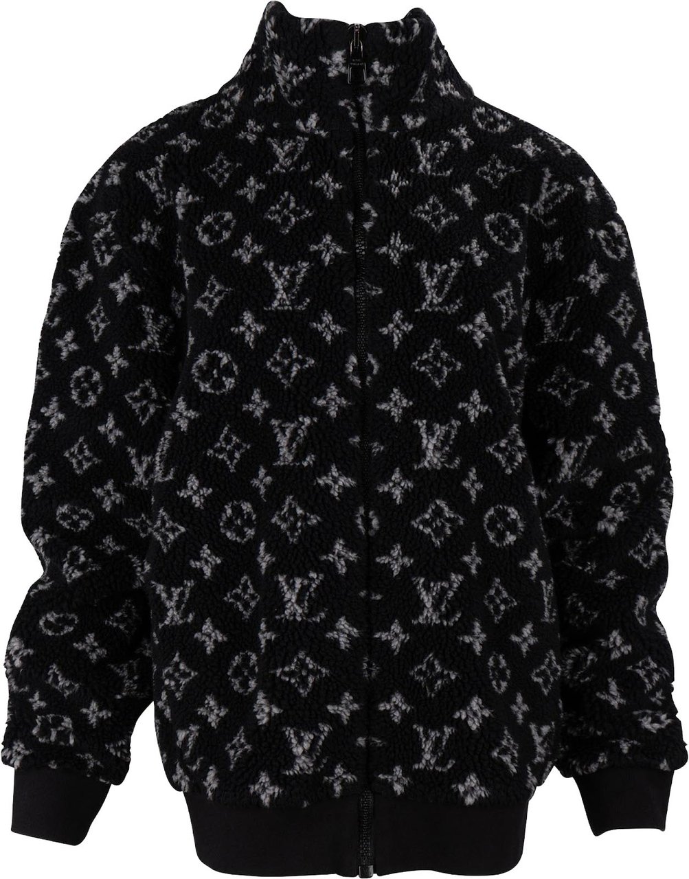 Louis Vuitton Monogram Fleece Teddy Zip Jacket (L) Zwart