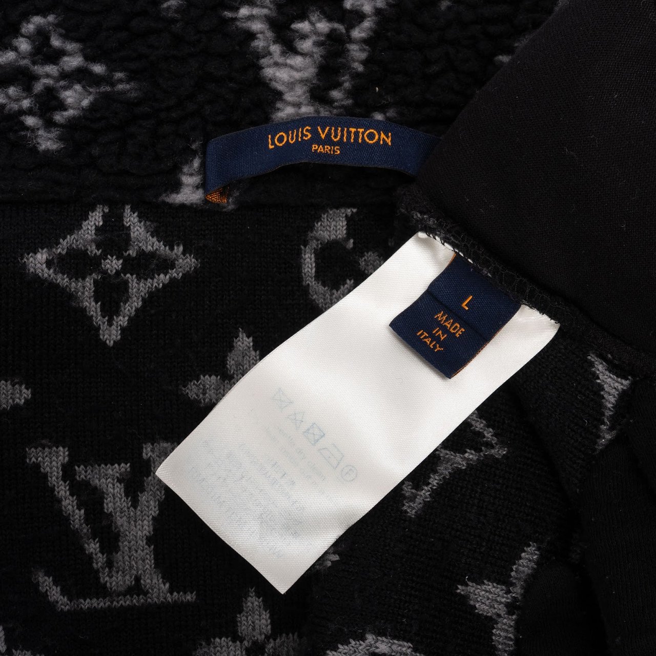 Louis Vuitton Monogram Fleece Teddy Zip Jacket (L) Zwart