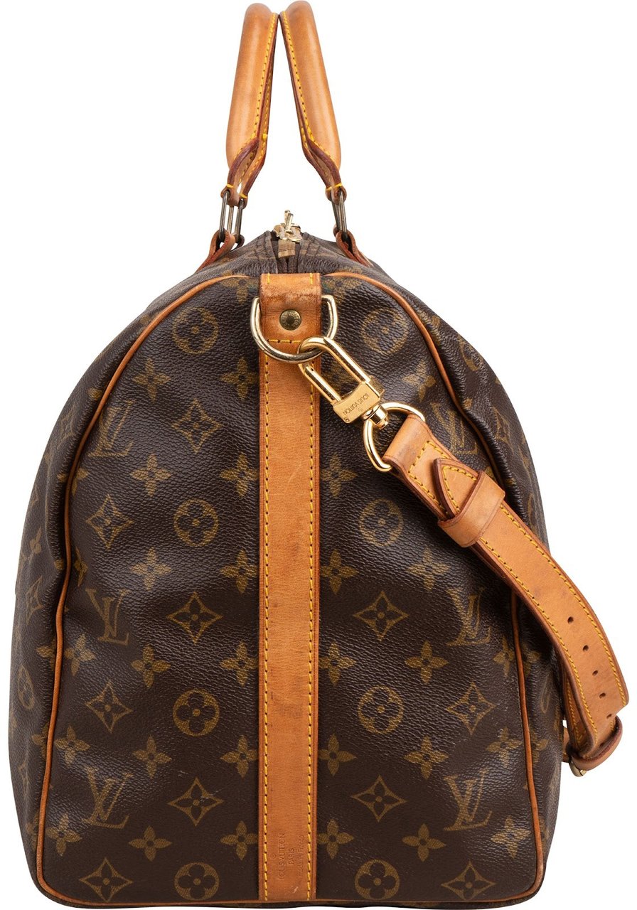 Louis Vuitton Monogram Canvas Keepall 50 Bandoulière Travel Bag Bruin