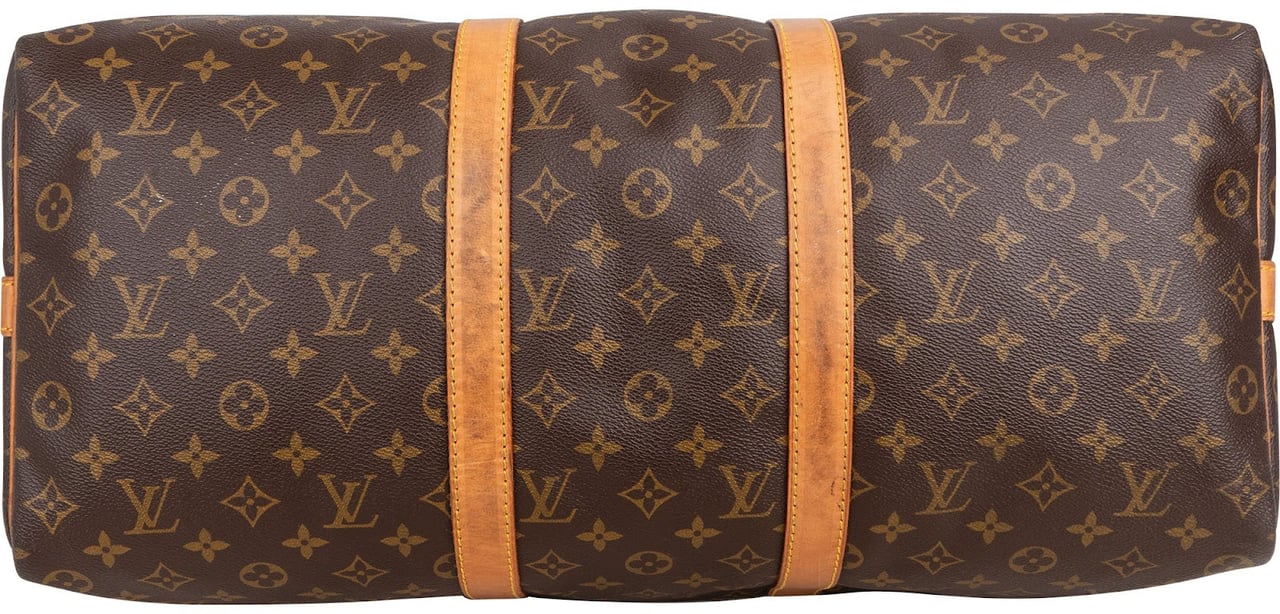 Louis Vuitton Monogram Canvas Keepall 50 Bandoulière Travel Bag Bruin