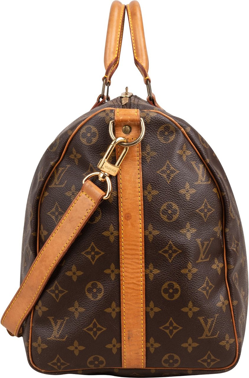 Louis Vuitton Monogram Canvas Keepall 50 Bandoulière Travel Bag Bruin