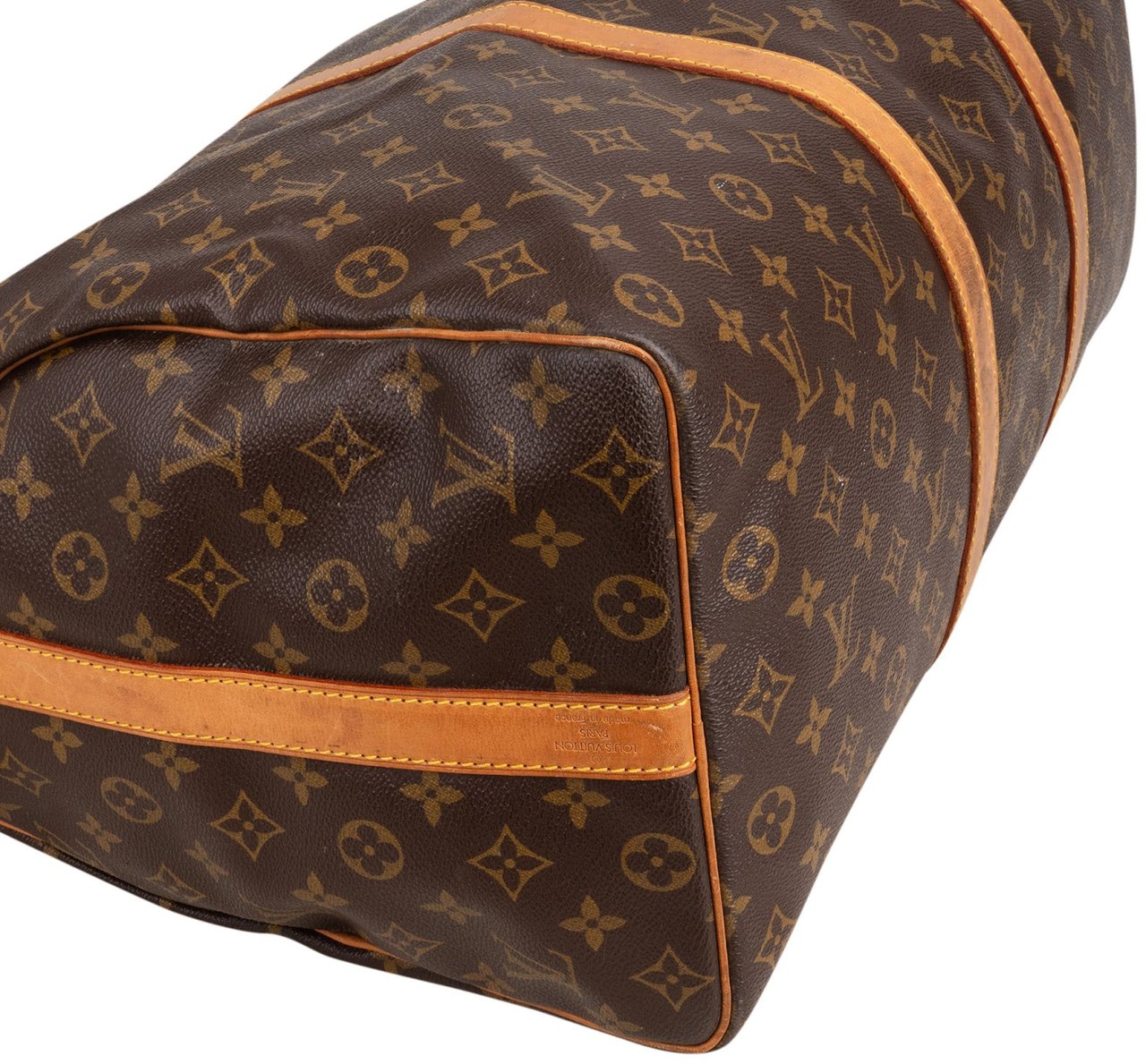 Louis Vuitton Monogram Canvas Keepall 50 Bandoulière Travel Bag Bruin