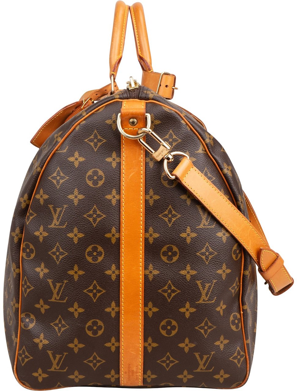 Louis Vuitton Monogram Canvas Keepall 60 Bandoulière Travel Bag Bruin