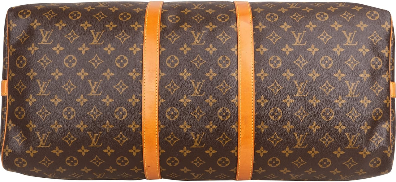 Louis Vuitton Monogram Canvas Keepall 60 Bandoulière Travel Bag Bruin