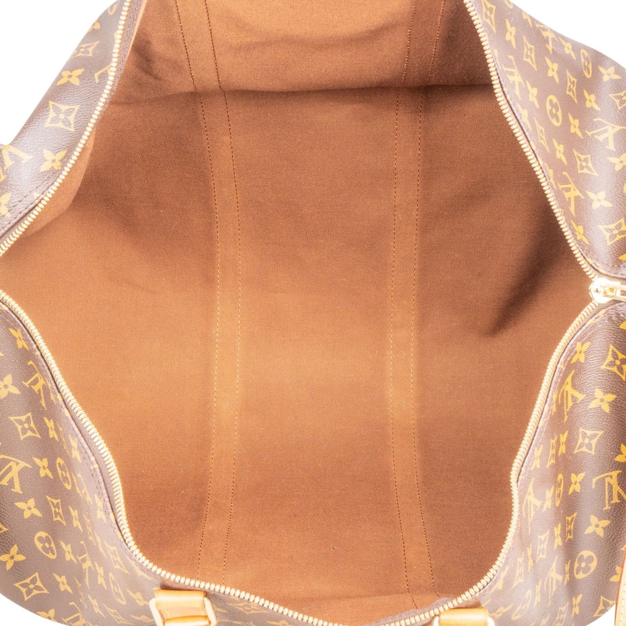 Louis Vuitton Monogram Canvas Keepall 60 Bandoulière Travel Bag Bruin