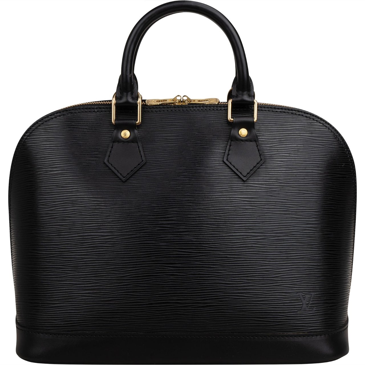 Louis Vuitton Noir Epi Leather Alma PM Handbag Zwart