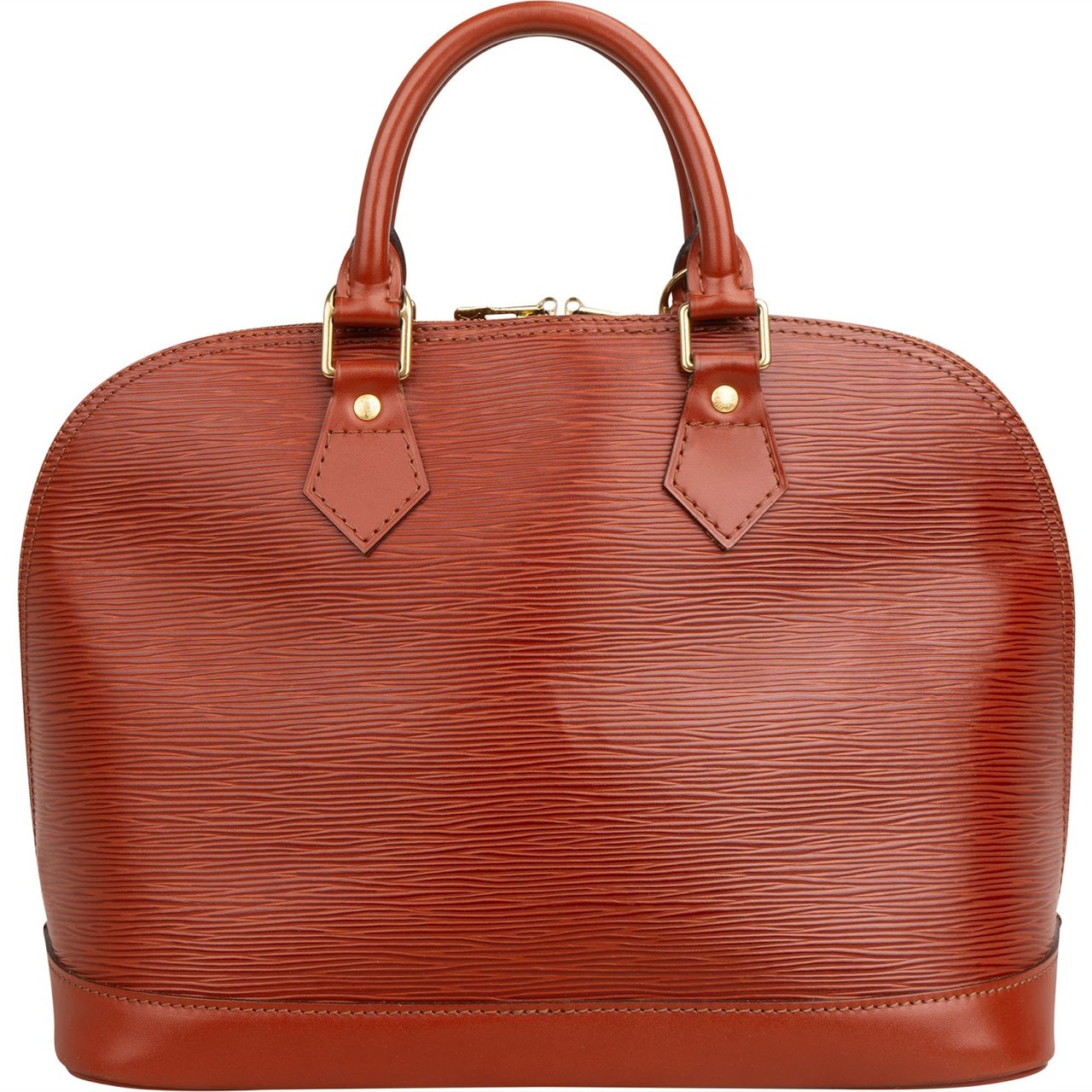 Louis Vuitton Cognac Epi Leather Alma PM Handbag Bruin