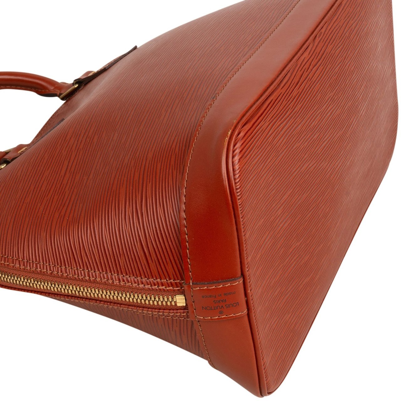 Louis Vuitton Cognac Epi Leather Alma PM Handbag Bruin