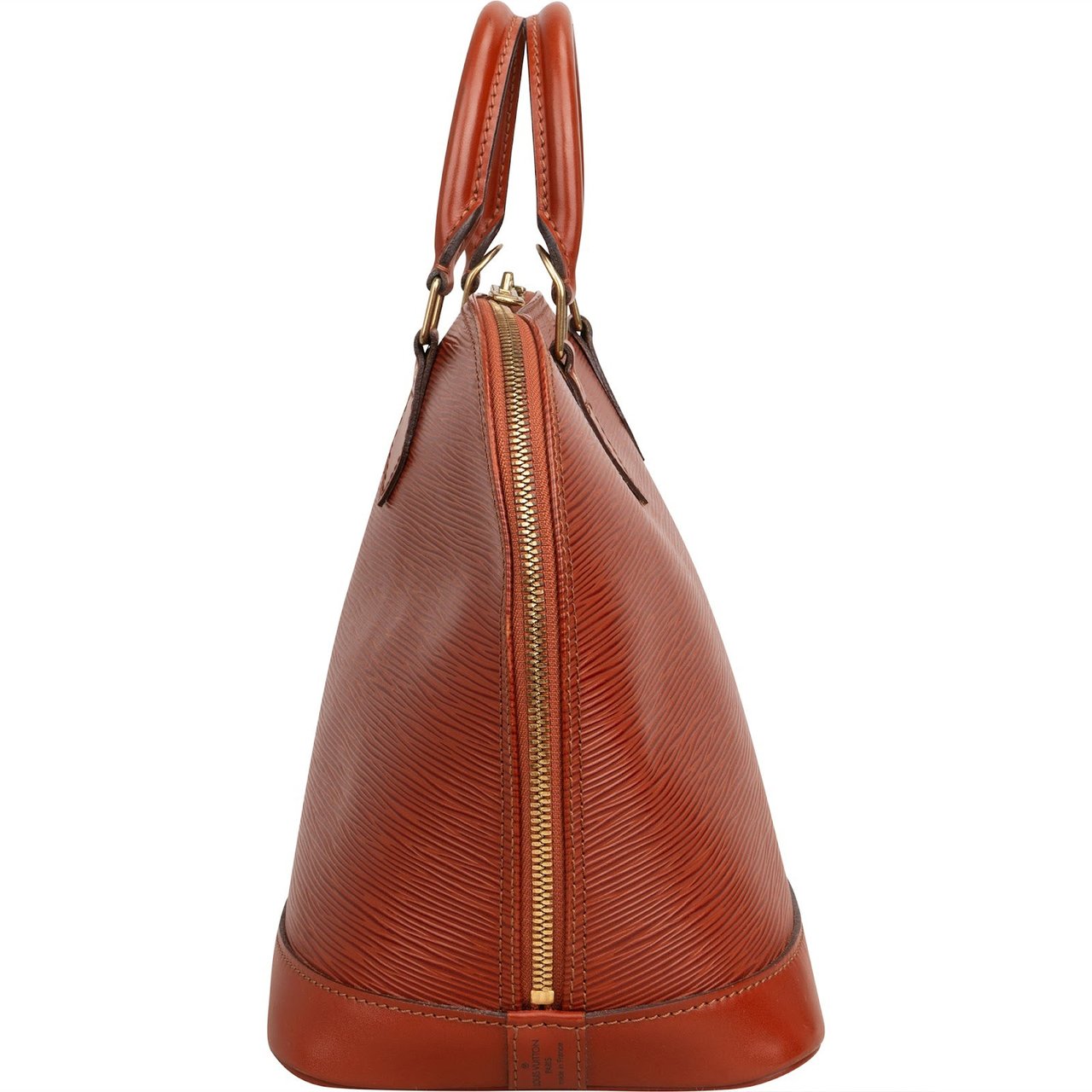 Louis Vuitton Cognac Epi Leather Alma PM Handbag Bruin