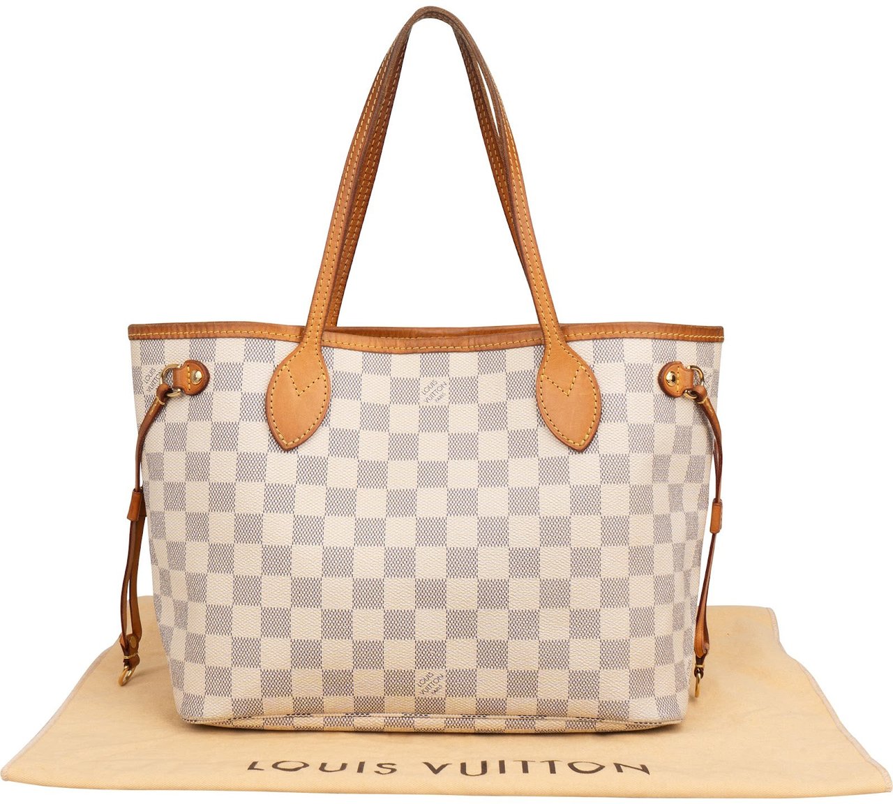 Louis Vuitton Monogram Damier Azur Neverfull PM Shoulder Bag Wit