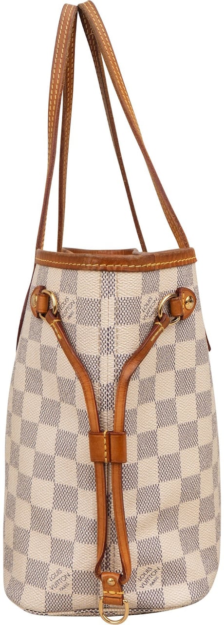 Louis Vuitton Monogram Damier Azur Neverfull PM Shoulder Bag Wit