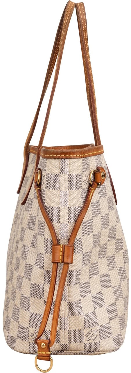 Louis Vuitton Monogram Damier Azur Neverfull PM Shoulder Bag Wit