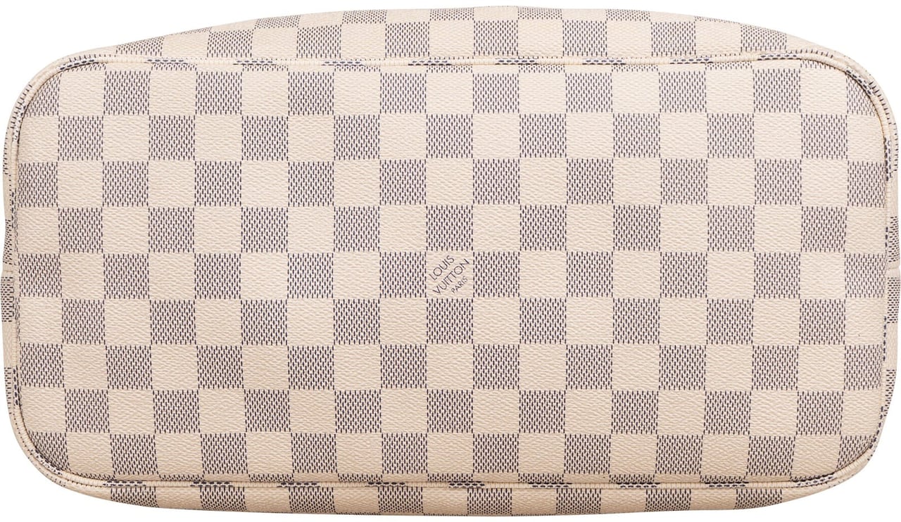 Louis Vuitton Monogram Damier Azur Canvas Neverfull MM Shoulder Bag Beige
