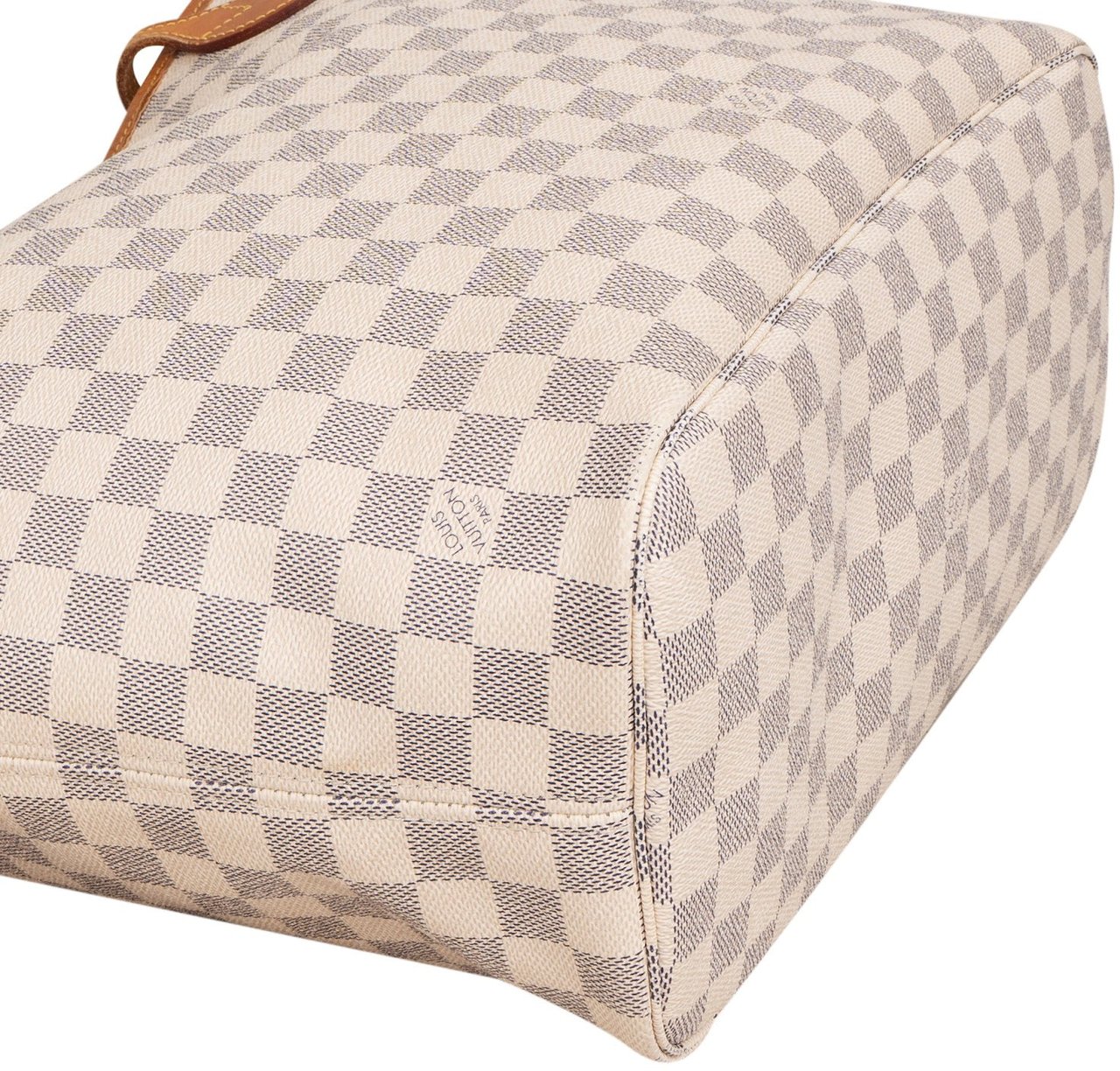Louis Vuitton Monogram Damier Azur Canvas Neverfull MM Shoulder Bag Beige