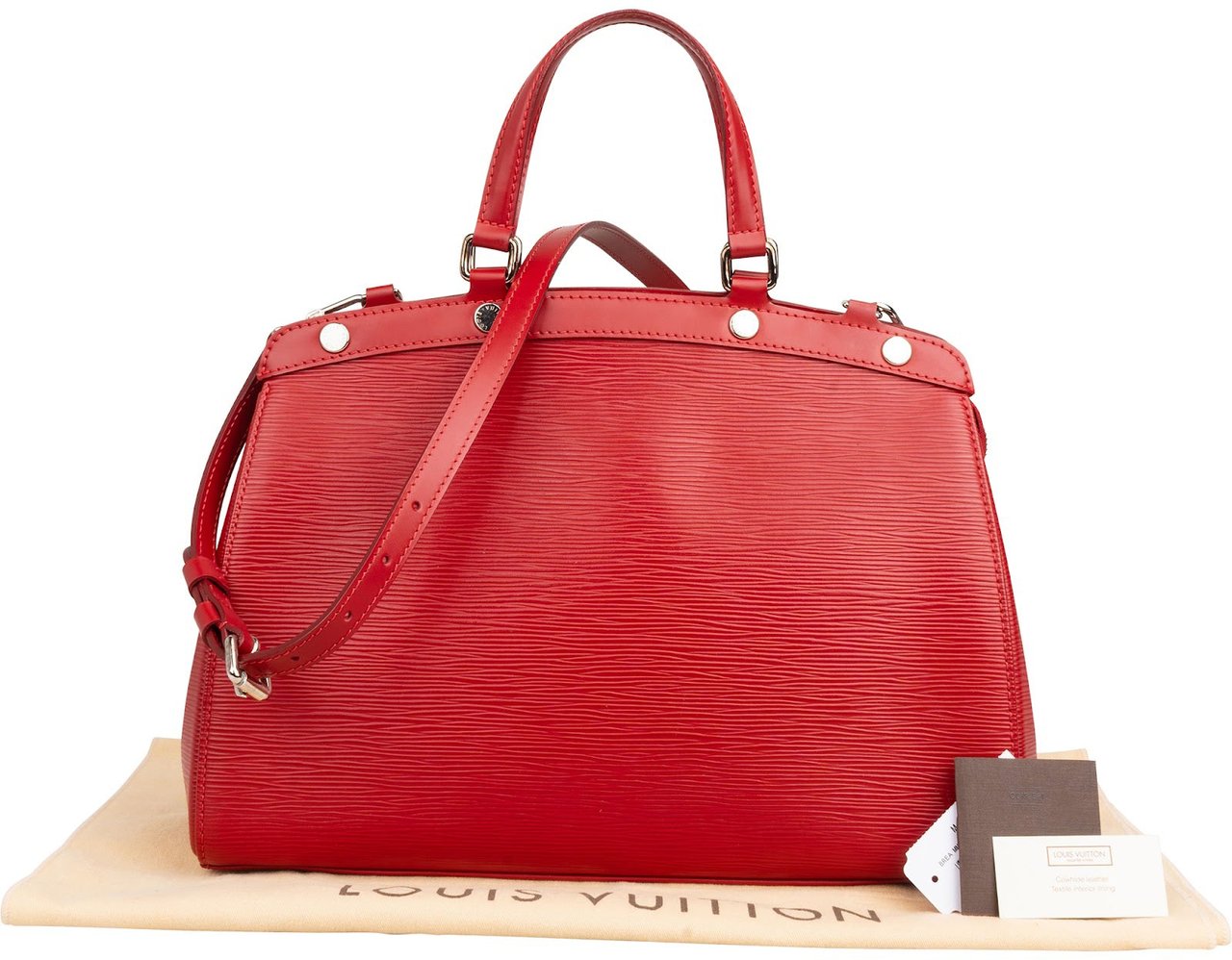 Louis Vuitton Red Epi Leather Brea MM Handbag Rood