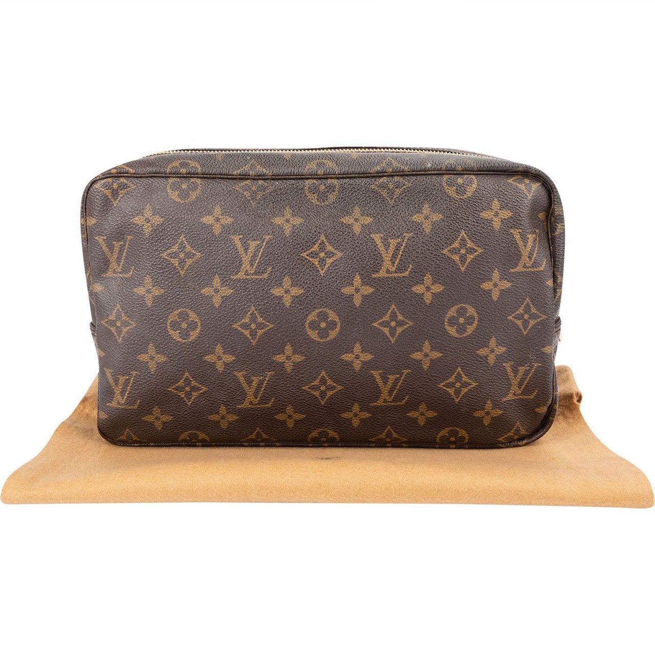 Louis Vuitton Monogram Canvas Trousse Toilette 28 Clutch Bruin