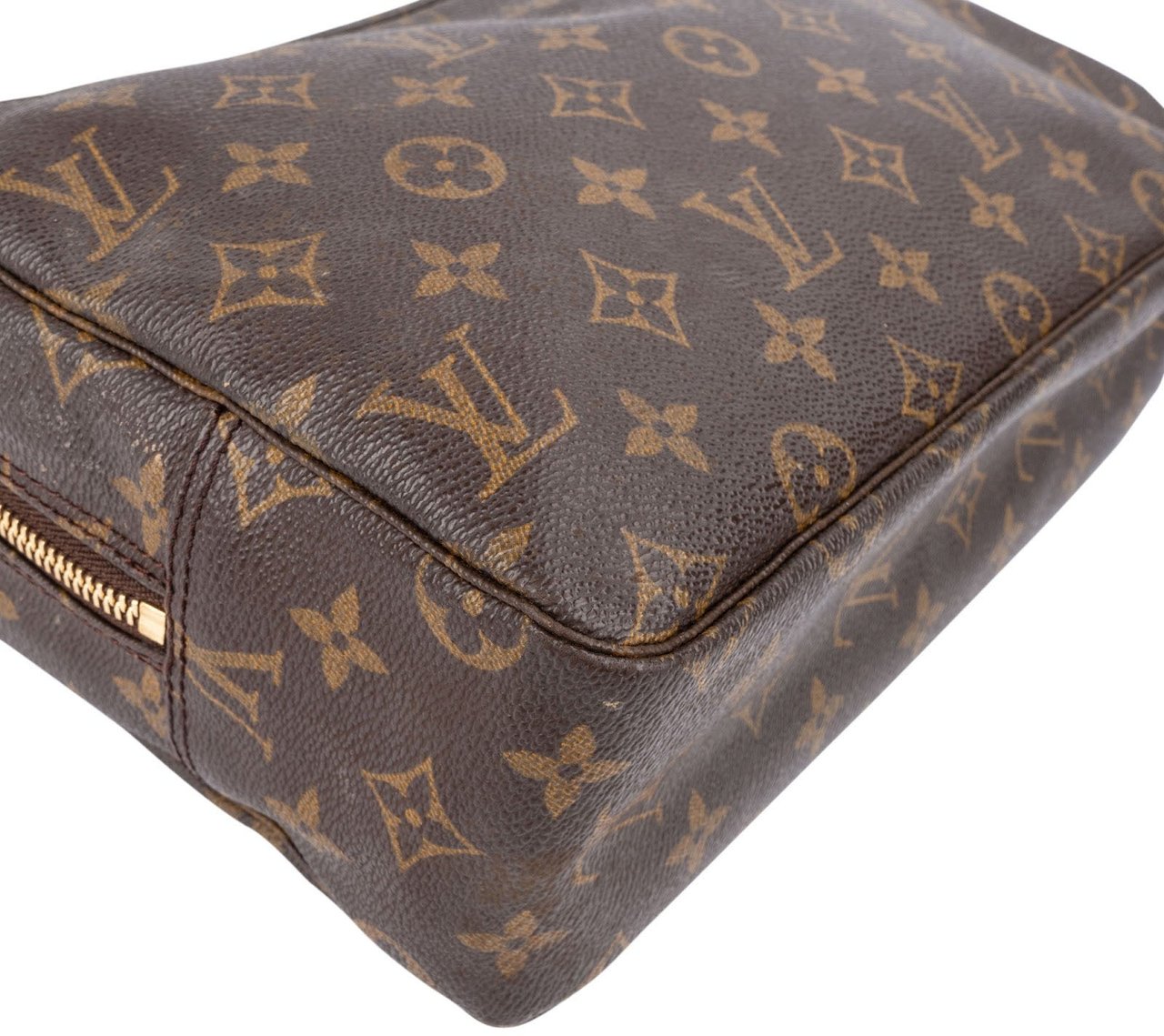 Louis Vuitton Monogram Canvas Trousse Toilette 28 Clutch Bruin