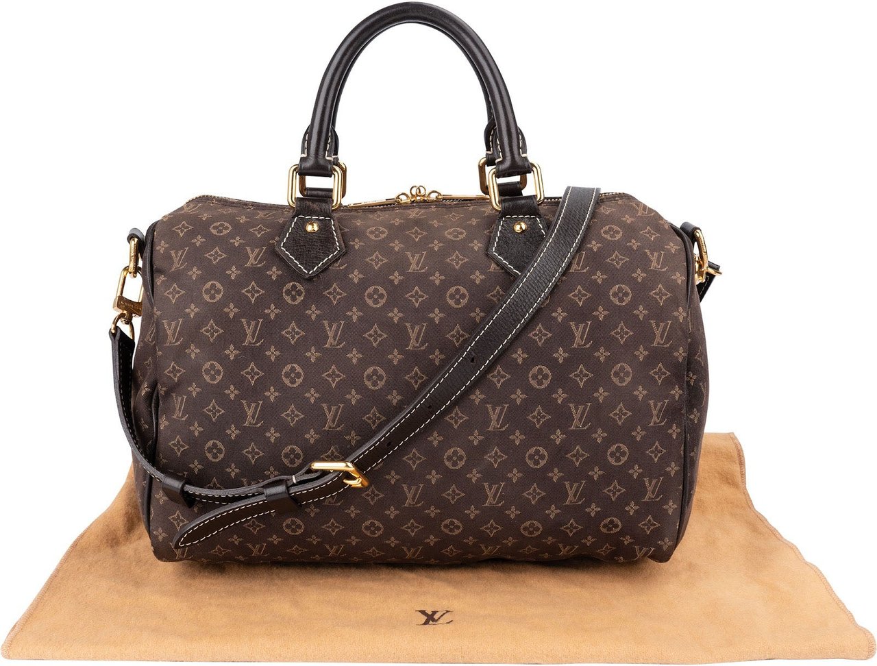 Louis Vuitton Mini Lin Monogram Speedy 30 Bandoulière Handbag Bruin