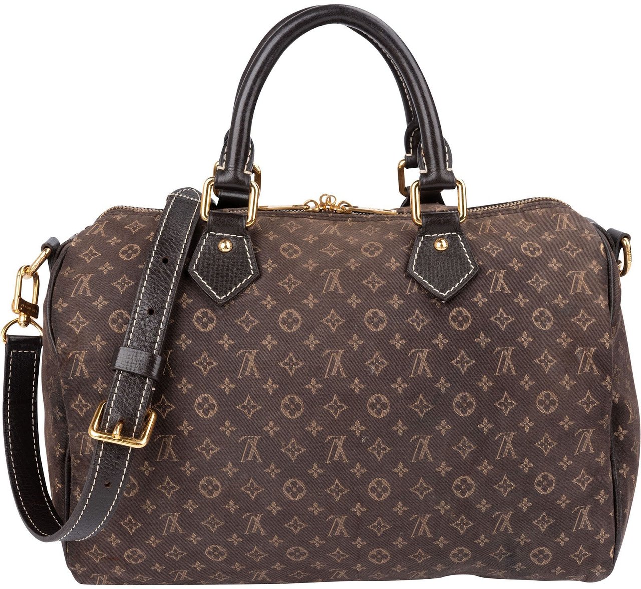 Louis Vuitton Mini Lin Monogram Speedy 30 Bandoulière Handbag Bruin