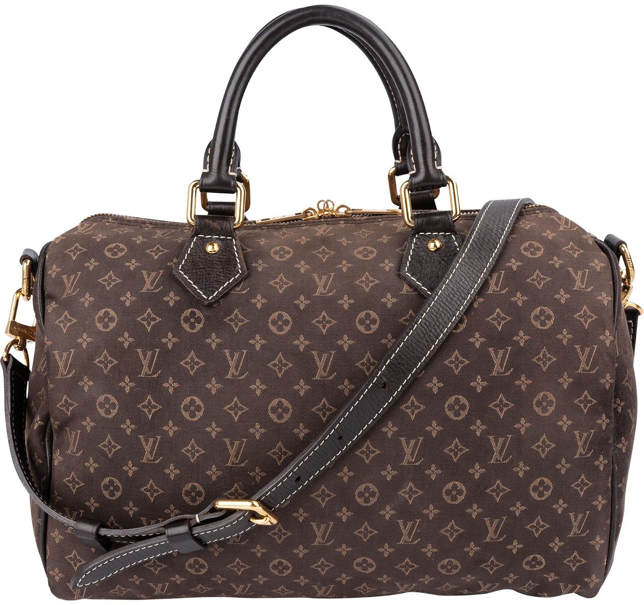 Louis Vuitton Mini Lin Monogram Speedy 30 Bandoulière Handbag Bruin
