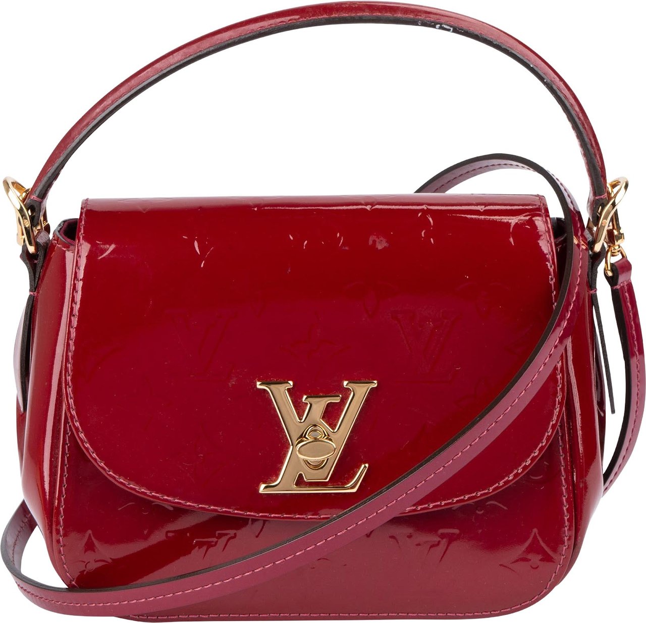 Louis Vuitton Monogram Vernis Leather Pasadena Handbag Rood