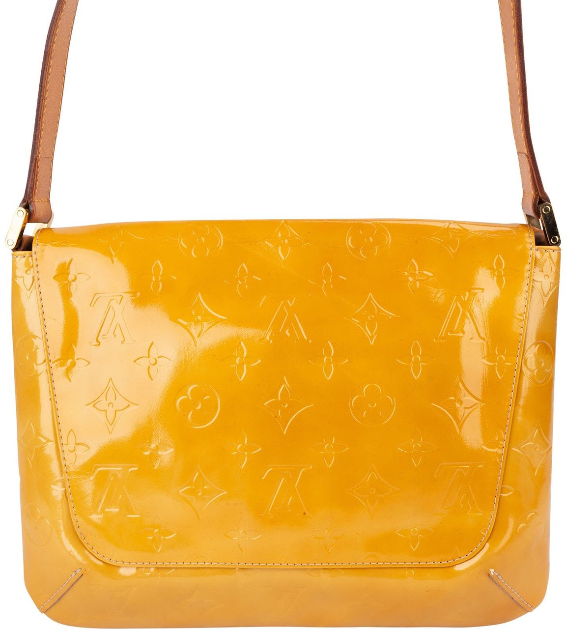 Louis Vuitton Monogram Vernis Leather Thompson Shoulder Bag Geel