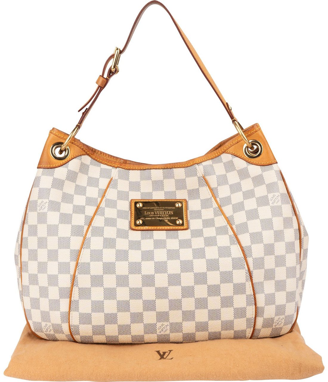 Louis Vuitton Monogram Damier Azur Canvas Galliera PM Shoulder Bag Wit