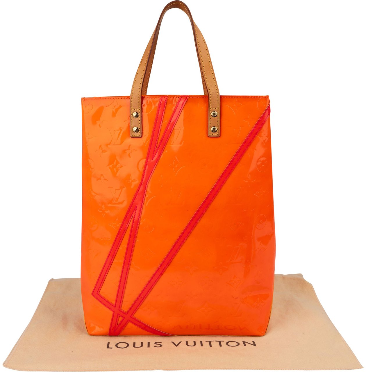 Louis Vuitton x Robert Wilson Monogram Vernis Leather Reade GM Handbag Divers