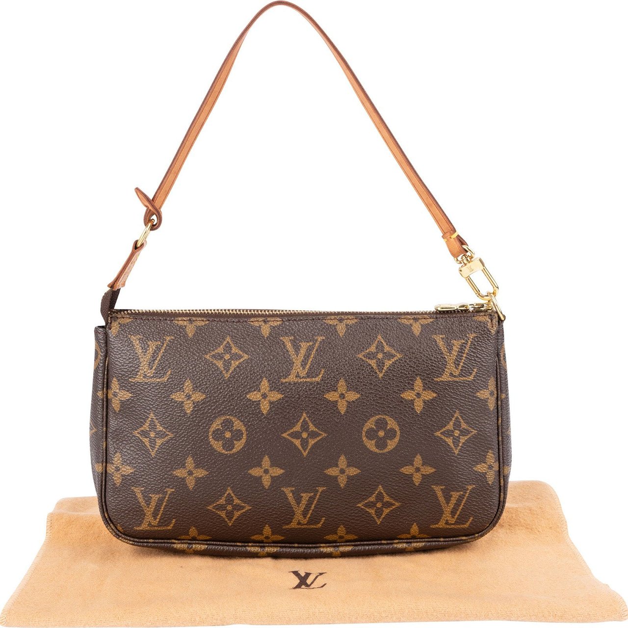 Louis Vuitton Monogram Canvas Pochette Accessoires Handbag Bruin