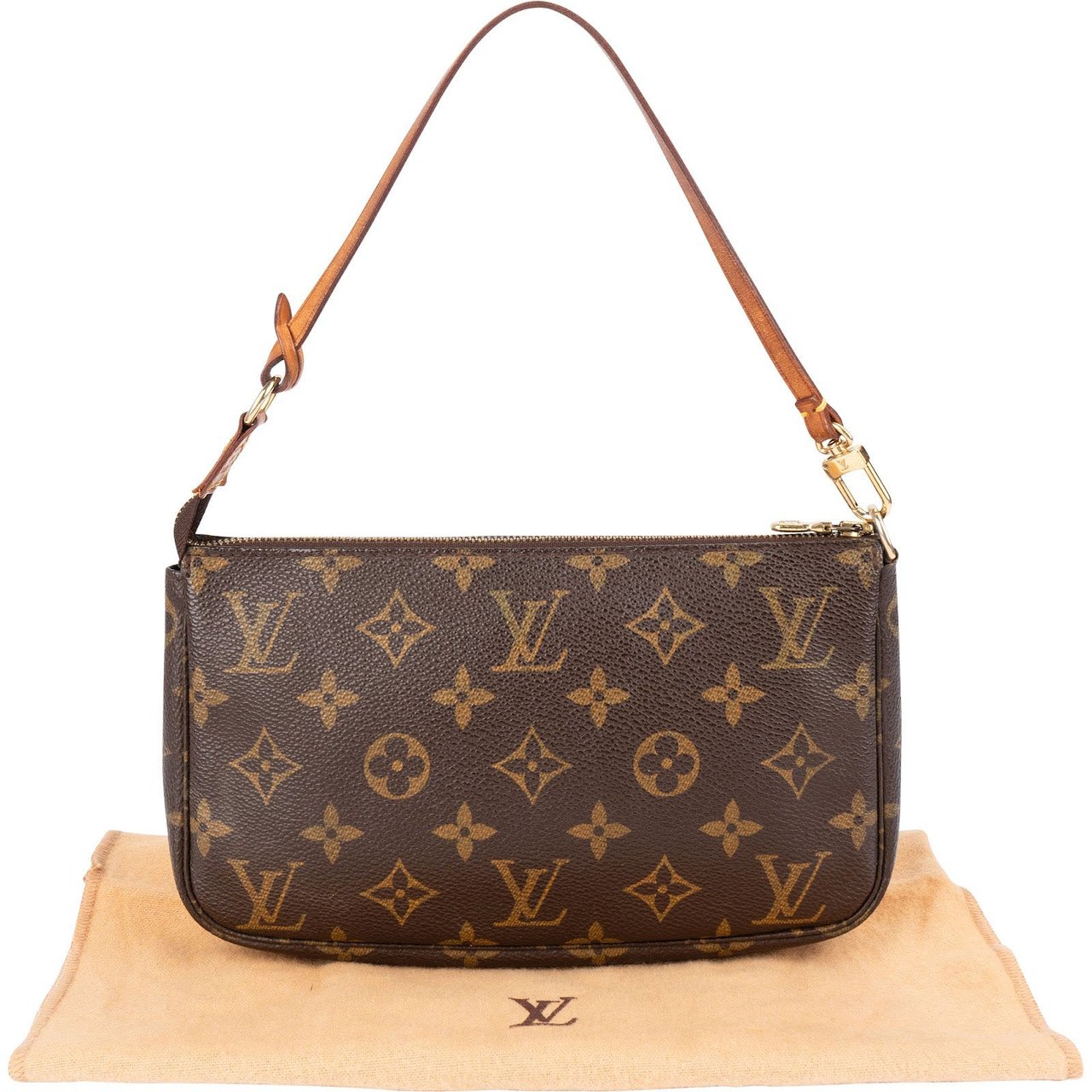 Louis Vuitton Monogram Canvas Pochette Accessoires Handbag Bruin