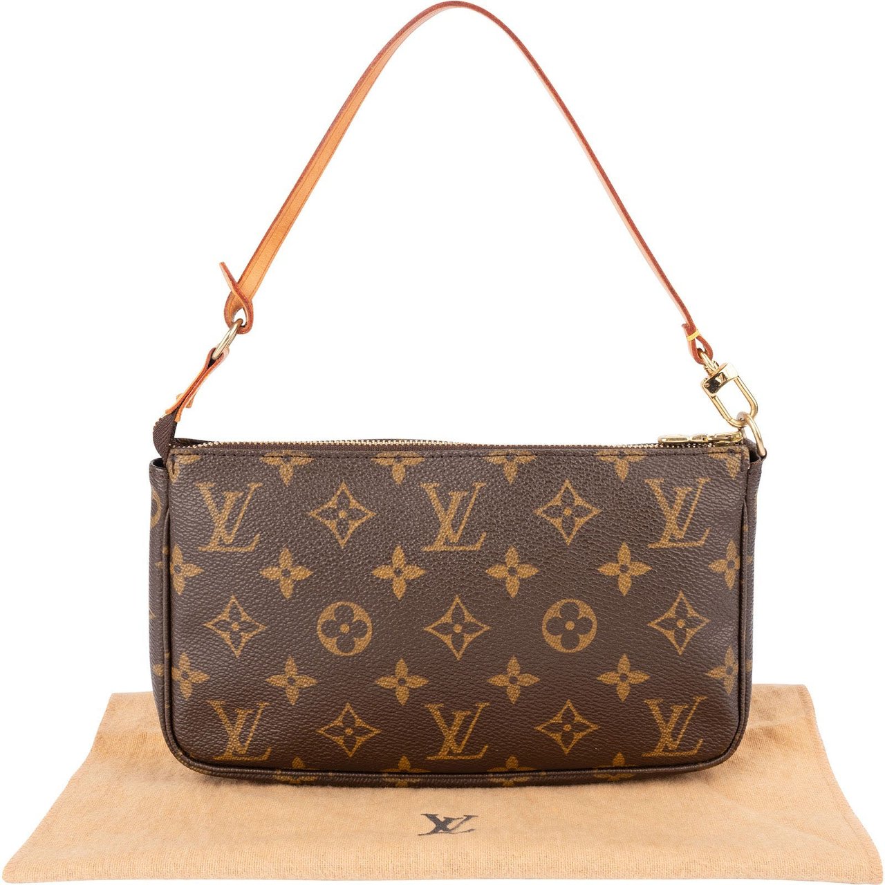 Louis Vuitton Monogram Canvas Pochette Accessoires Handbag Bruin