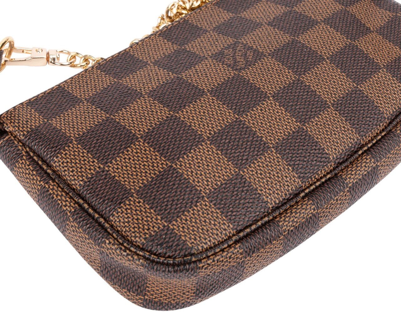 Louis Vuitton Monogram Damier Ebene Mini Pochette Accessoires Shoulder Bag Bruin