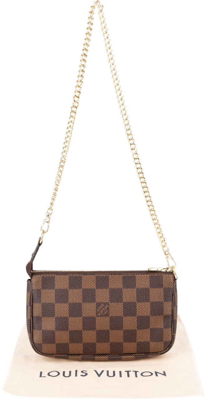 Louis Vuitton Monogram Damier Ebene Mini Pochette Accessoires Shoulder Bag Bruin