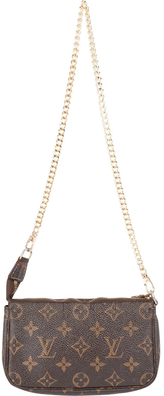 Louis Vuitton Monogram Canvas Mini Pochette Accessoires Shoulder Bag Bruin