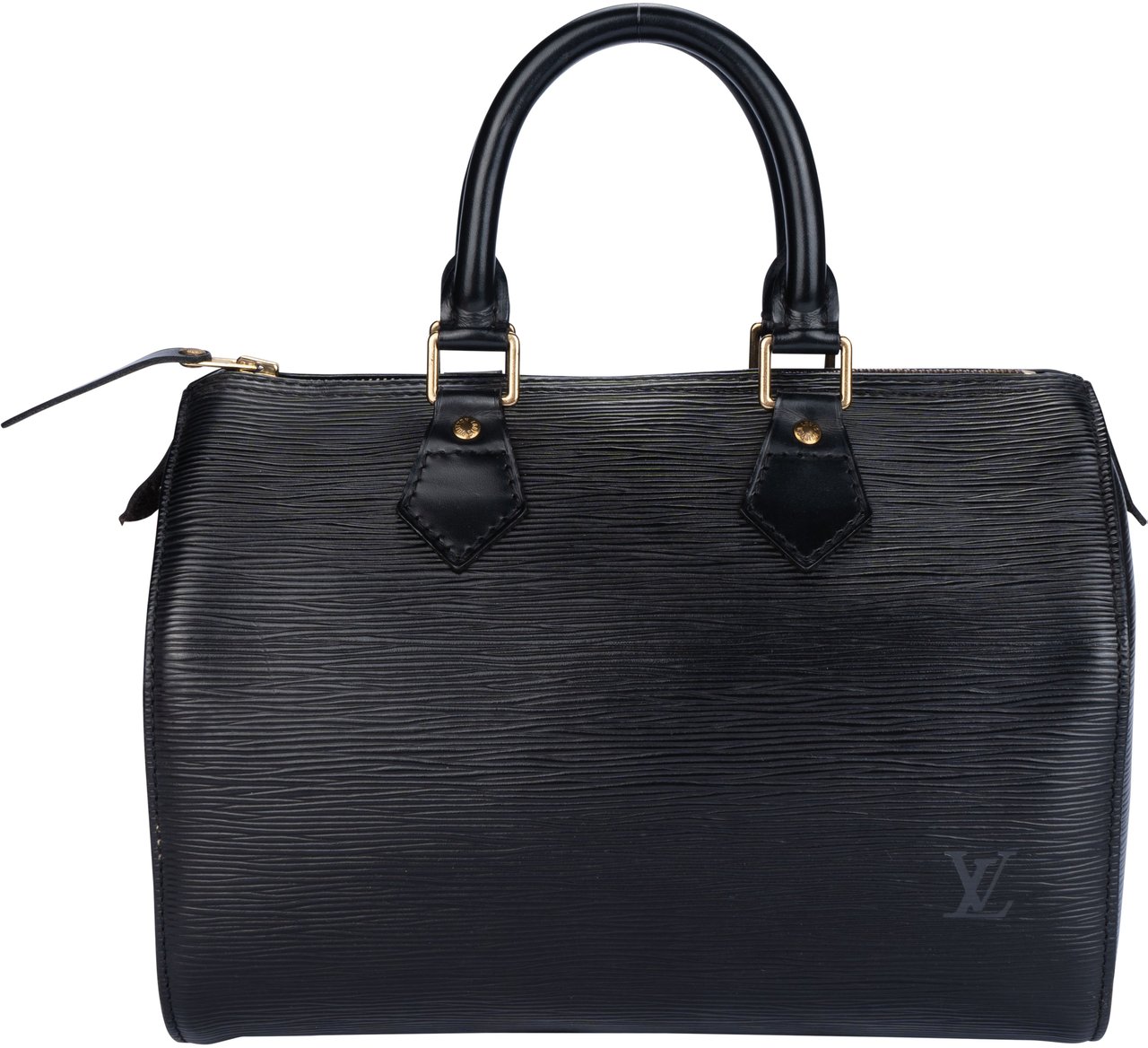 Louis Vuitton Louis Vuitton Noir Epi Leather Speedy 25 Handbag Zwart