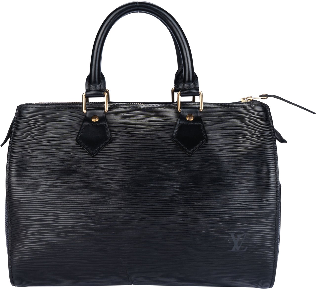 Louis Vuitton Louis Vuitton Noir Epi Leather Speedy 25 Handbag Zwart