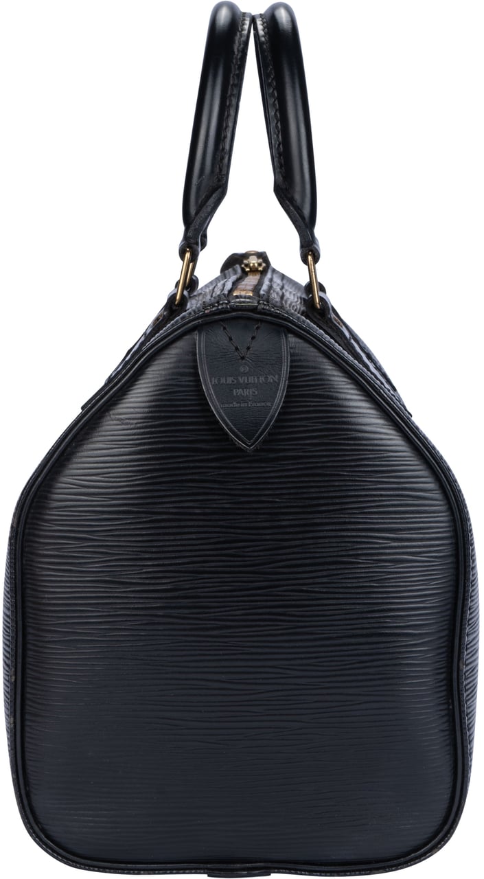 Louis Vuitton Louis Vuitton Noir Epi Leather Speedy 25 Handbag Zwart