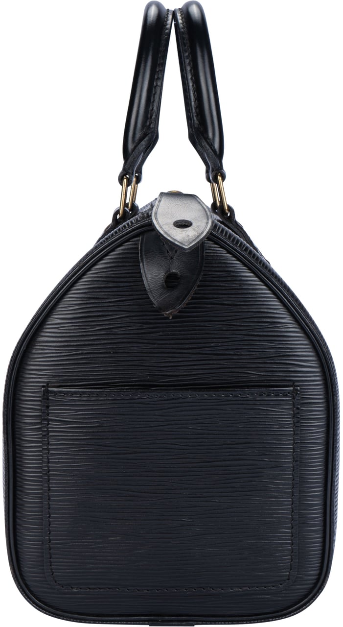 Louis Vuitton Louis Vuitton Noir Epi Leather Speedy 25 Handbag Zwart