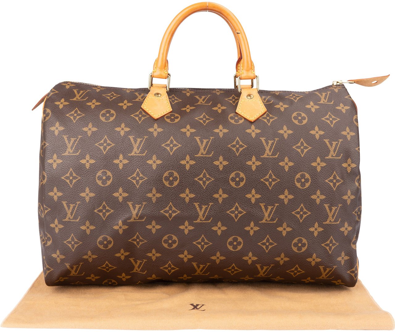 Louis Vuitton Louis Vuitton Canvas Monogram Speedy 40 Handbag Bruin
