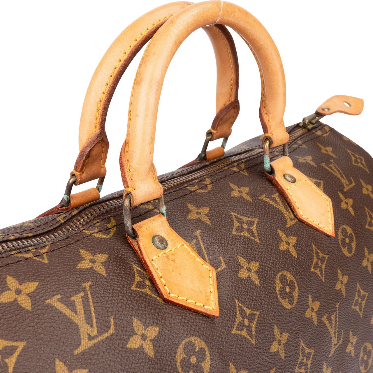 Louis Vuitton Louis Vuitton Canvas Monogram Speedy 35 Handbag Bruin