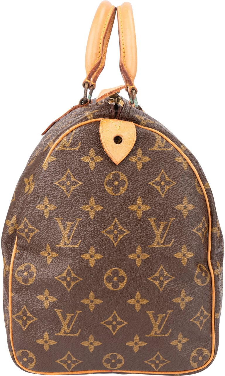 Louis Vuitton Louis Vuitton Canvas Monogram Speedy 35 Handbag Bruin